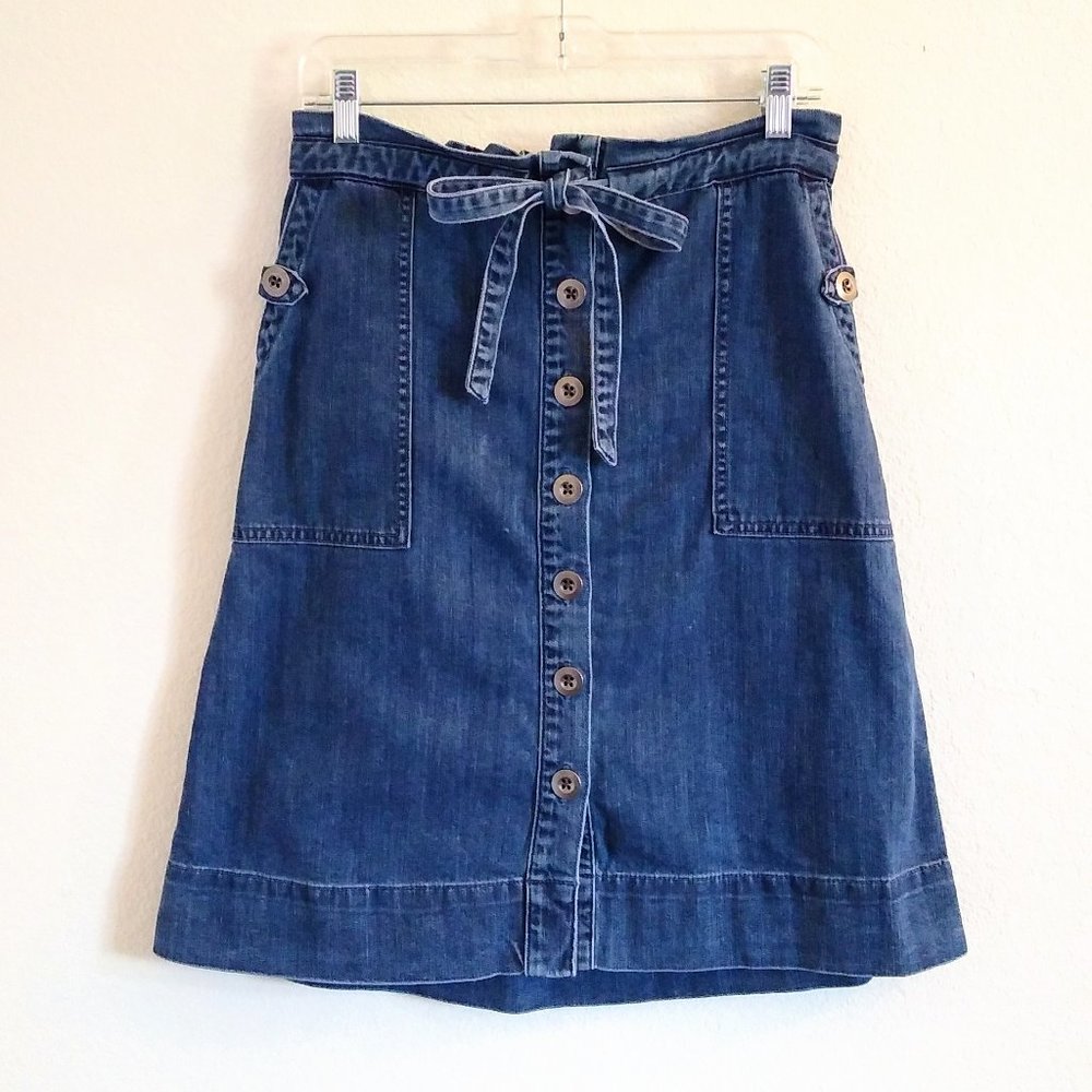Sundance Button Front Denim Skirt